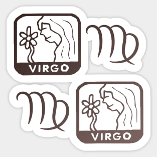 Virgo Birth Sign - Brown Sticker